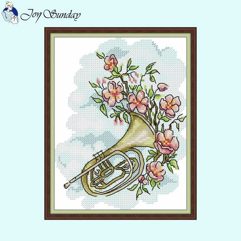 Flower And Musical Instrument cross stitch charts