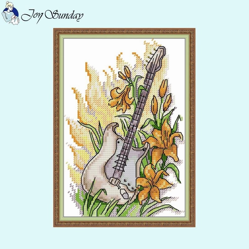 Flower And Musical Instrument cross stitch charts