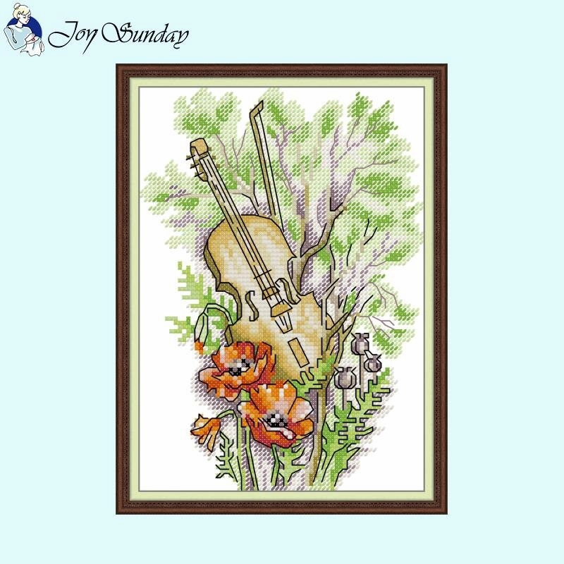 Flower And Musical Instrument cross stitch charts