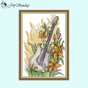 Flower And Musical Instrument cross stitch charts