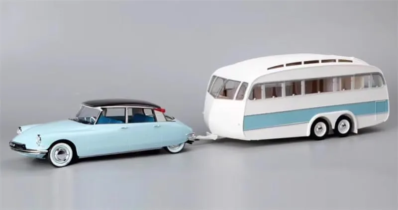 FloZ for NOREV for Citroen for DS 19 1959   Touring for RV Dual car Set Blue/White 1:18 Car Pre-Built Model