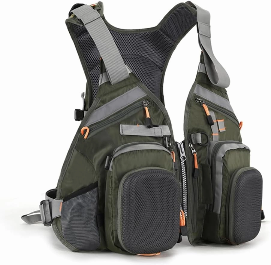 Fly fishing vests are suitable for bass trout Luya fishing sea fishing, multi pocket three in one multifunctional vest