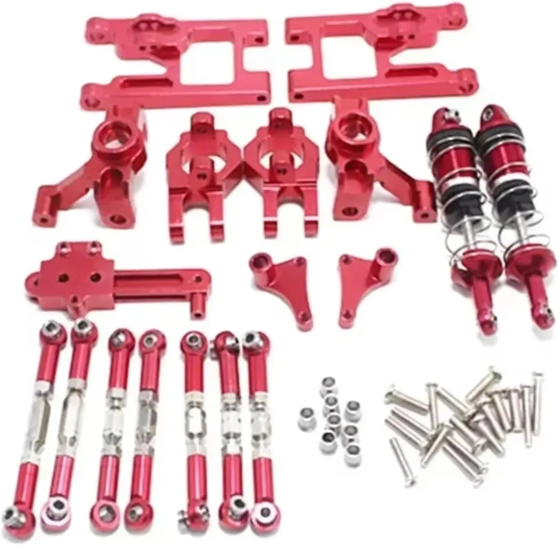 for Feiyue FY03 for WLtoys 12428 12423 1/12 RC Car Parts Upgrade Metal Accessories Kit Blue Red for Silver RC Upgrade Accessories(Red)