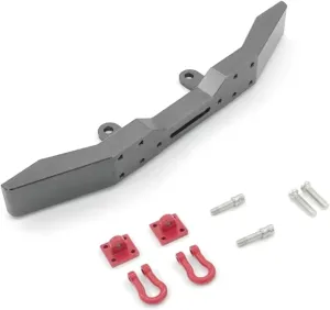 for Wpl B14 B24 B16 B36 Q60 Q61 Q62 1/16 Metal Front Bumper with Tow Hook RC Car Track Car Upgrade Parts Accessories Upgrade Replacement Use RC Car DIY Parts(Gray)