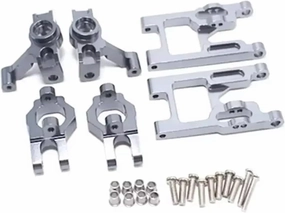 for Feiyue FY03 for WLtoys 12428 12423 1/12 RC Car Parts Upgrade Metal Accessories Kit Blue Red for Silver RC Car Repair Kit(Silver)