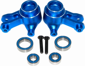 Front Steering Cup Compatible with 1/16 Traxxas Mini Maxx Upgrade Monster Truck 107154-1 Rc Car Aluminum Alloy Knuckles Assembly Part Replace(Blue)