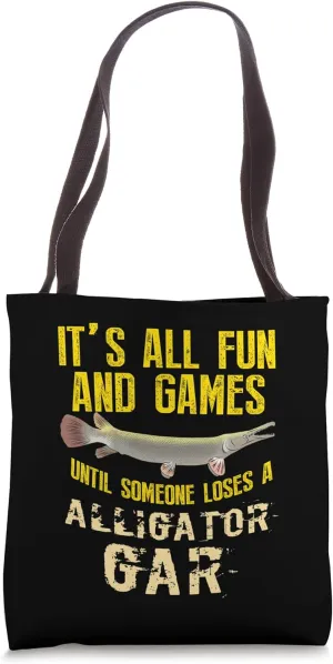 Funny Alligator Gar Freshwater Fishing Angler Tote Bag