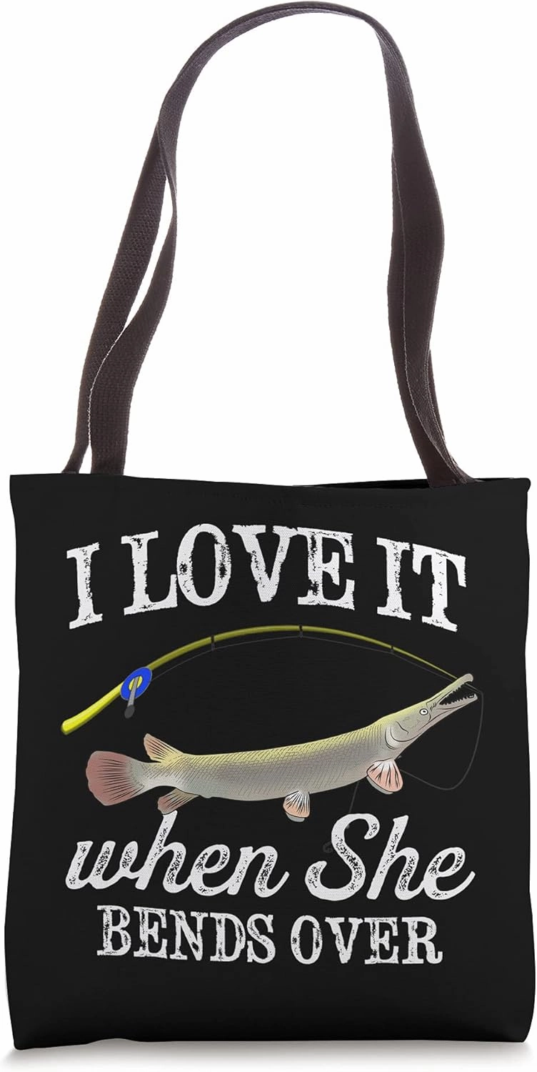 Funny Alligator Gar Fishing Graphic Freshwater Fishing Gift Tote Bag