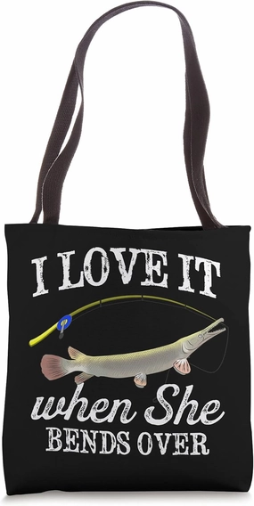 Funny Alligator Gar Fishing Graphic Freshwater Fishing Gift Tote Bag