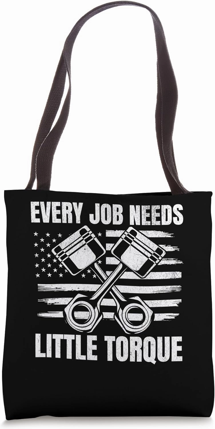 Funny Mechanic Torque Auto Technician Repair Garage Piston Tote Bag