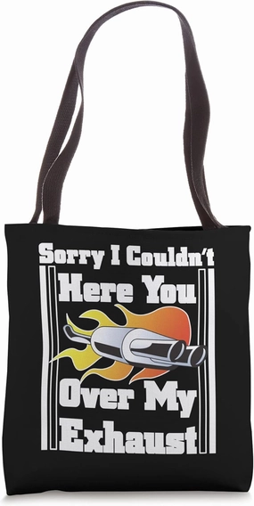 Funny Muscle Car Guy Hot Rod Fabricator Loud Exhaust Tote Bag