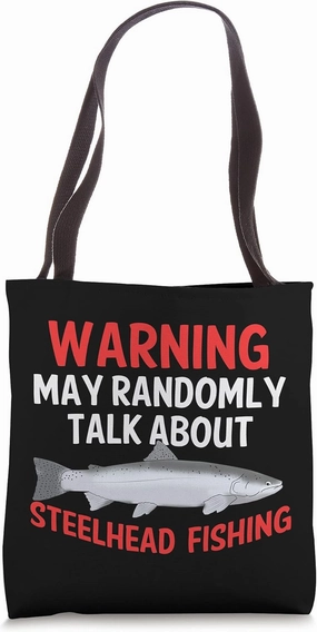 Funny Steelhead Trout Fish Graphic Freshwater Fishing Tote Bag