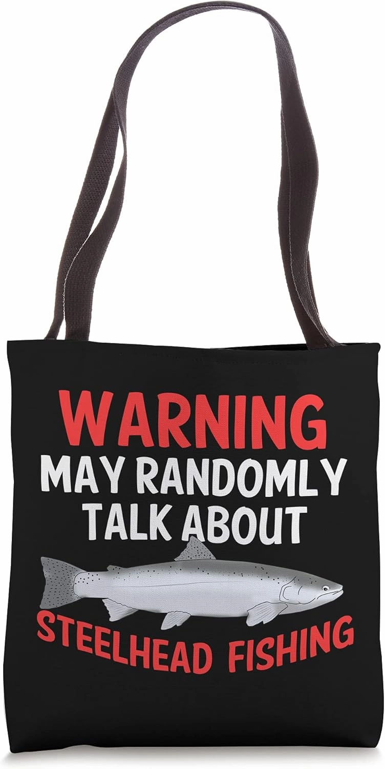 Funny Steelhead Trout Fish Graphic Freshwater Fishing Tote Bag