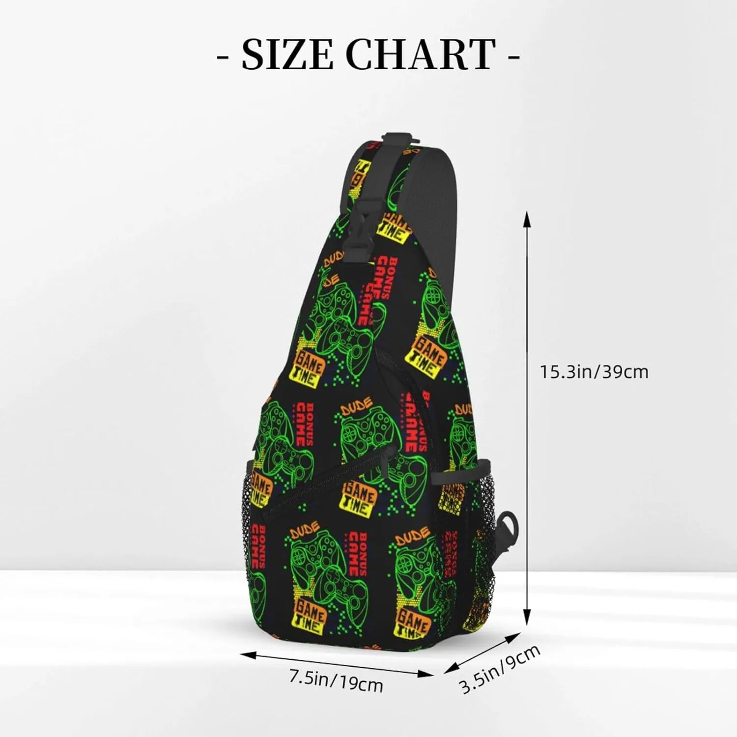 Game Joystick Game Times Game All Night Cross Chest Bag Diagonally Hiking Crossbody Bag Travel Shoulder Daypack Lightweight Sling Backpack Cycling Daypacks Fitness Chest Backpacks