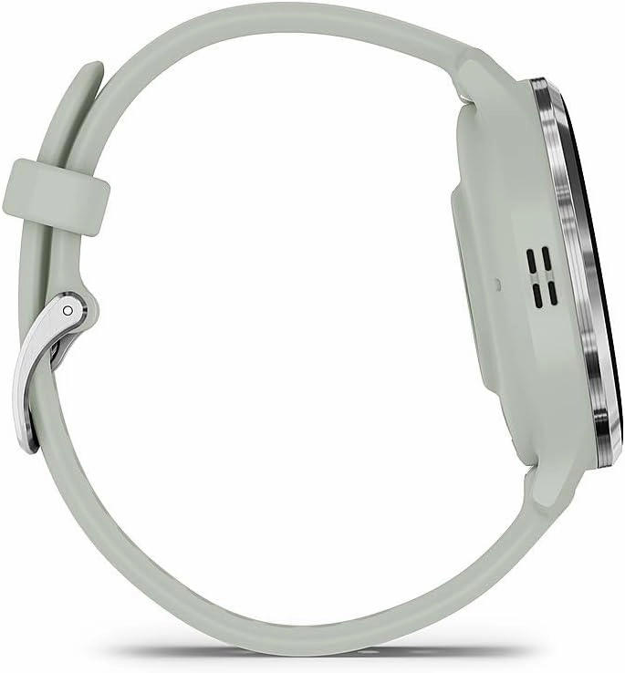Garmin 010-02785-01 Venu 3S Health Fitness GPS Smartwatch Steel Bezel with Sage Gray Case 41mm | Official USA Partner Model | Bundle with Deco Screen Protector, Fitness & Wellness Suite