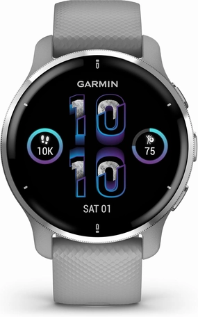 Garmin Venu 2 Plus, GPS Smartwatch with Call and Text, Advanced Health Monitoring and Fitness Features, Silver with Gray Band