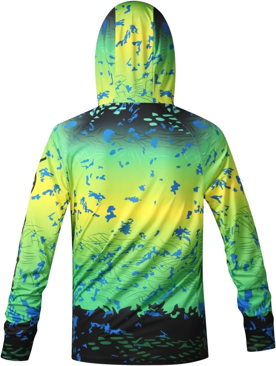 GEN-AIS GEAR Premium Fishing Hoodie Shirt with Face Mask - Ultra-Lightweight, Breathable, and Quick-Dry