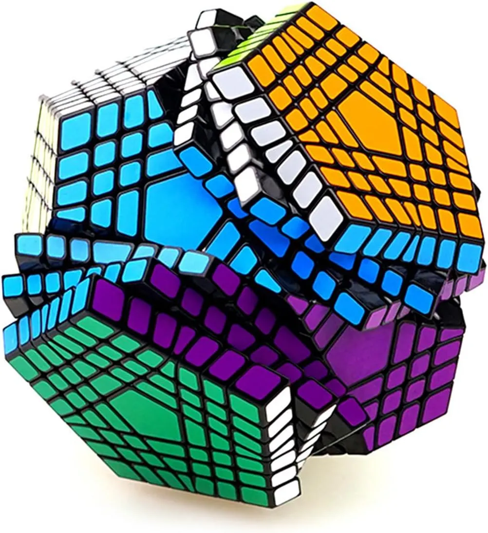 GERRIT Dodecahedron Speed Cube, High Difficulty Megaminx Black Sticker Magic Cube 3D Puzzle,7×7