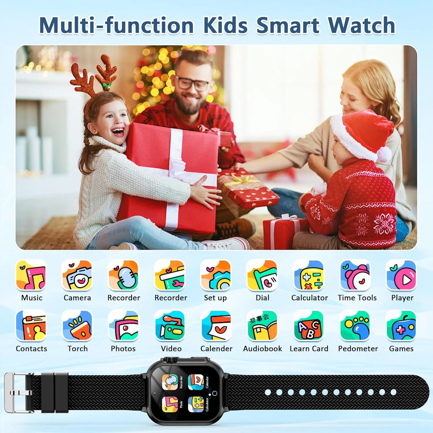 Gift for Boys Age 5-12,Kids Smart Watch 32 Games HD Touch Screen Watches with Video Camera Music Player Pedometer Flashlight 12/24 hr Educational Toys Birthday Gift for Boys Girls