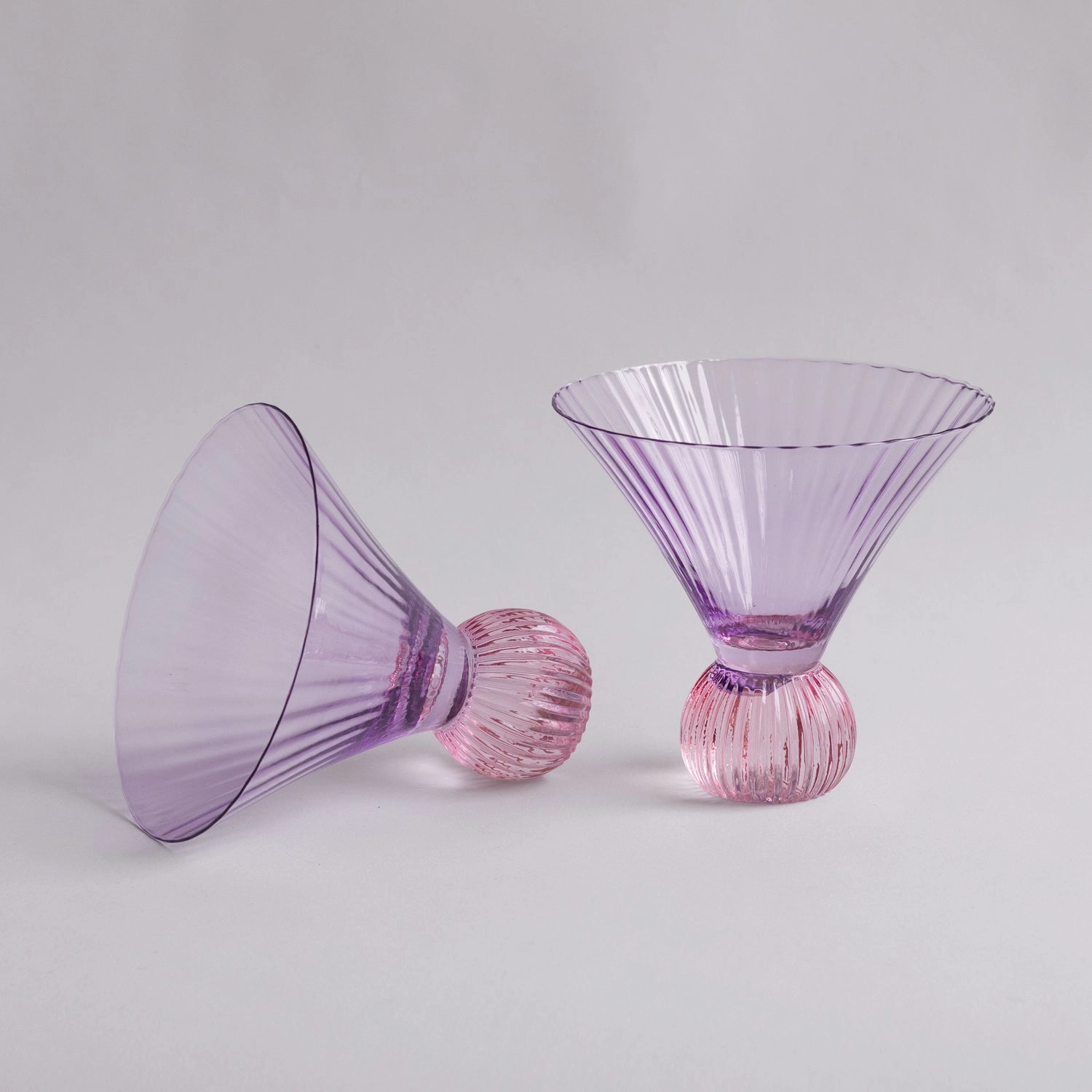 GLASS Venice Martini Set of 4 (Violet and Pink)
