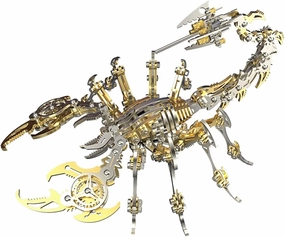 Gold 3D Metal Puzzle for Adults Scorpion, DIY Colorful 3D Metal Model Kits to Build with Tool,3D Desktop Model Kits Building Toys for Adults/Teens