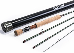 Goture Fly Fishing Rod, 9ft 4 Piece Fly Rod with Carrying Case Freshwater Saltwater, Carbon Fiber Blank Fly Rod, Travel Fly Fishing Rod for Walleye Bass Salmon Trout Fishing