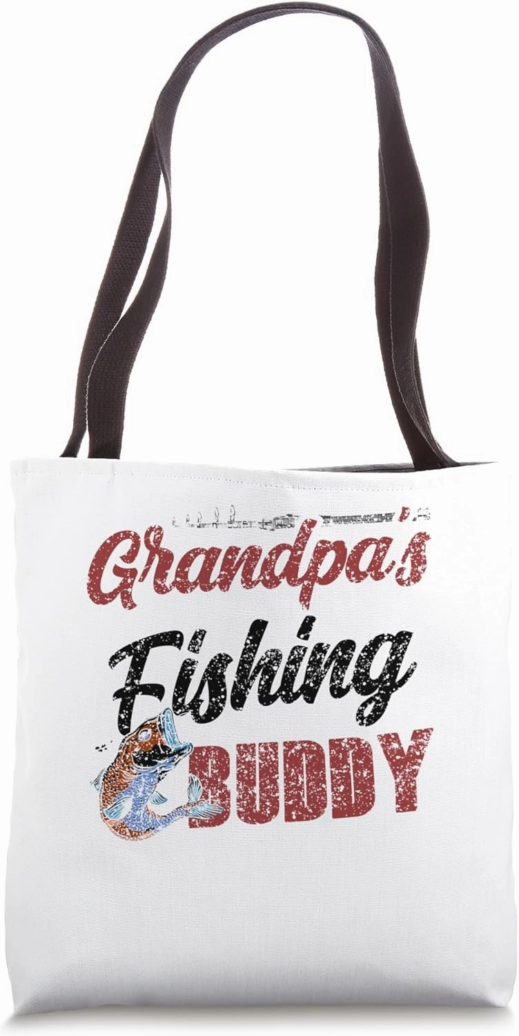 Grandpa's Fishing Buddy Fisherman Buddies Fisher Tote Bag
