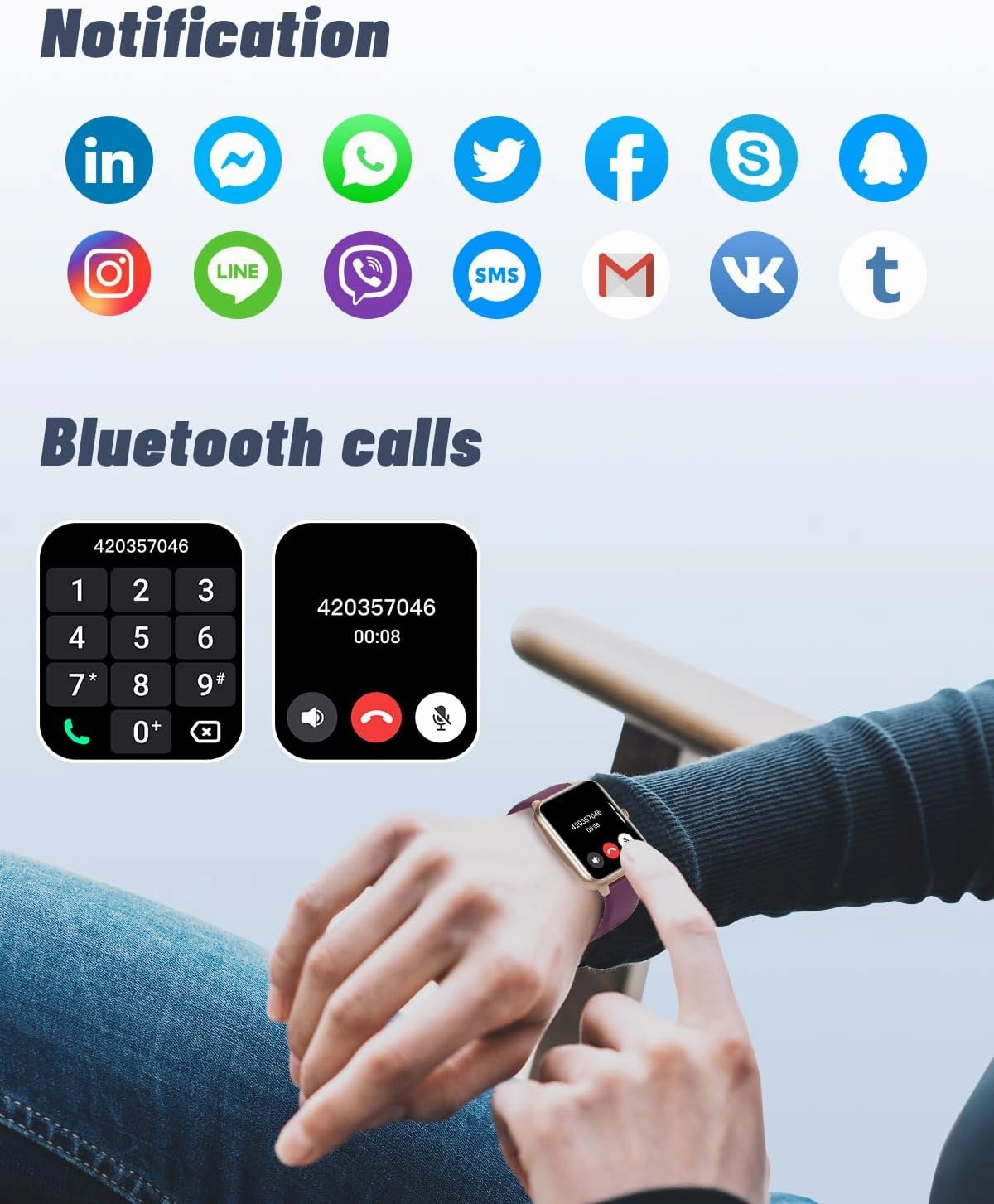 GRV Smart Watch for iOS and Android Phones (Answer/Make Calls), Watches for Women IP68 Waterproof Smartwatch Fitness Tracker Watch with Heart Rate/Sleep Monitor Steps Calories Counter (Dark Purple)