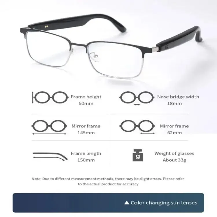 GS06 Smart Glasses, Support AI Smart Chip / Bluetooth Call / Outdoor Sports(Silver)