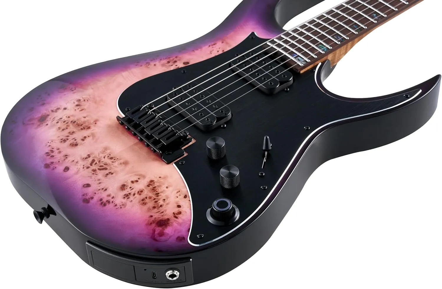 GTRS M810 Smart Electric Guitar with Effect Intelligent System, Practice Guitar Kit Humbucking Pickups, 2 Point Bridge Right Hand for Beginner, Performance, Purple Burst