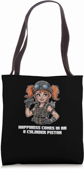 Happiness in an 8 Cylinder Piston Car Mechanic Auto Tote Bag