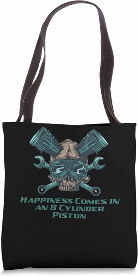 Happiness in an 8 Cylinder Piston Car Mechanic Auto Tote Bag