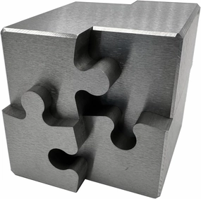 Heavenly Metals 4-Piece Stainless Steel Cube Puzzle – Zero Tolerance EDM Wire Cut, Executive Desk Toy Trinket, Office Decor & Stress Reliever for Men