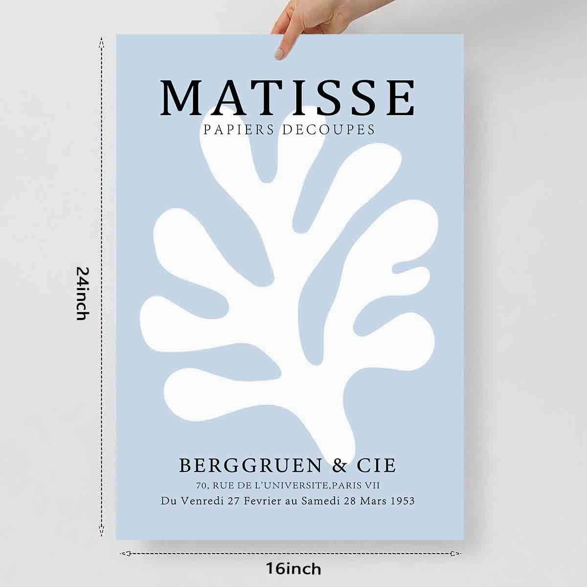 Henri Matisse Wall Art Prints Set Of 3 Blue Abstract Aesthetic Preppy Posters Blue Matisse Prints Blue Aesthetic Pictures Blue Minimalist Wall Art Blue Matisse Minimalist Wall Art 16x24inx3 No Frame