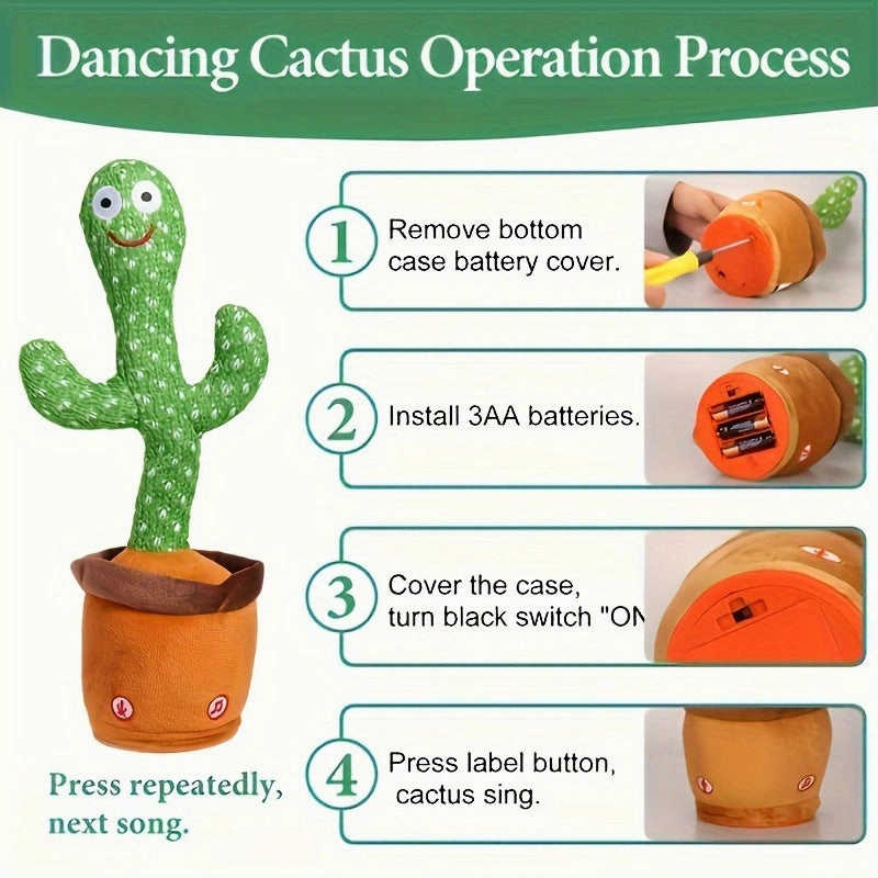 Herobaby Interactive Talking Cactus Youngsters Toy - XB1J