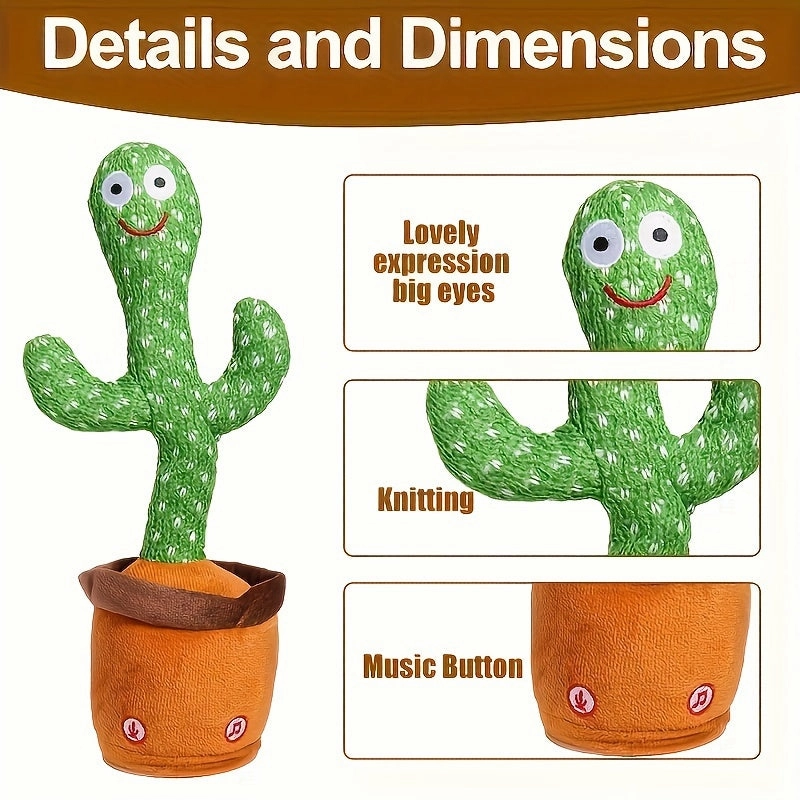 Herobaby Interactive Talking Cactus Youngsters Toy - XB1J