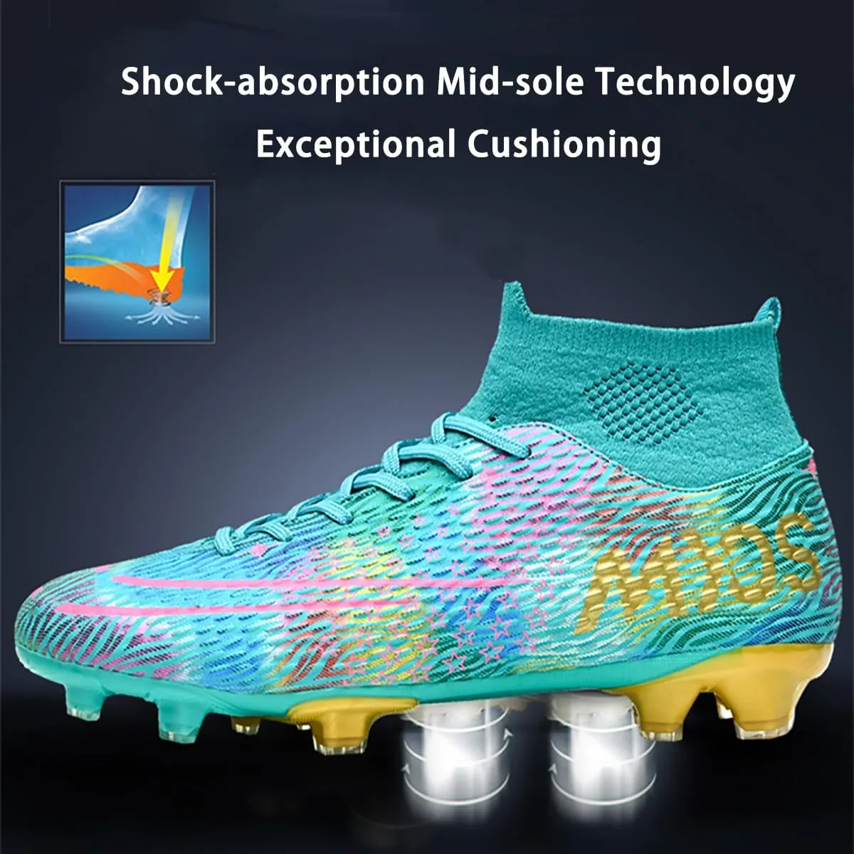 HESBITEUL Soccer Cleats Firm Ground: Lightweight FG Football Shoes