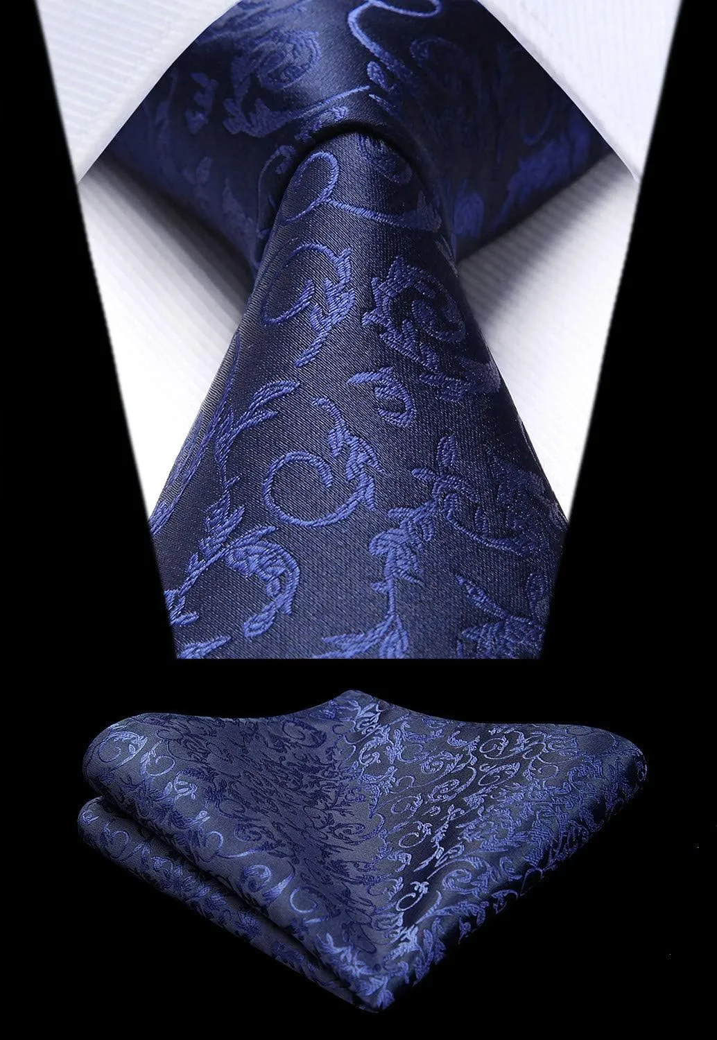 HISDERN Mens Vest Tie Set 3PC Formal Waistcoat Paisley Floral Jacquard Necktie Pocket Square Suit Vests Wedding Party