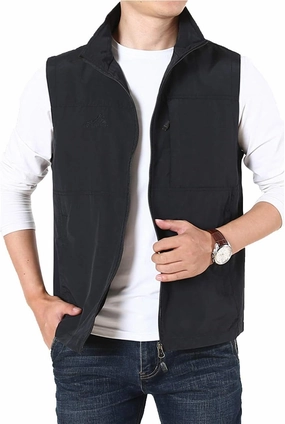 Hixiaohe Men's Casual Lightweight Outdoor Vest Work Fish Photo Travel Vest