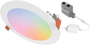 HLB6099WZRGBWMWR: HALO 6” Smart Wi-Fi Slim Canless LED Downlight Powered by WiZ Pro, Dimmable Full Color with Smart Home Integration