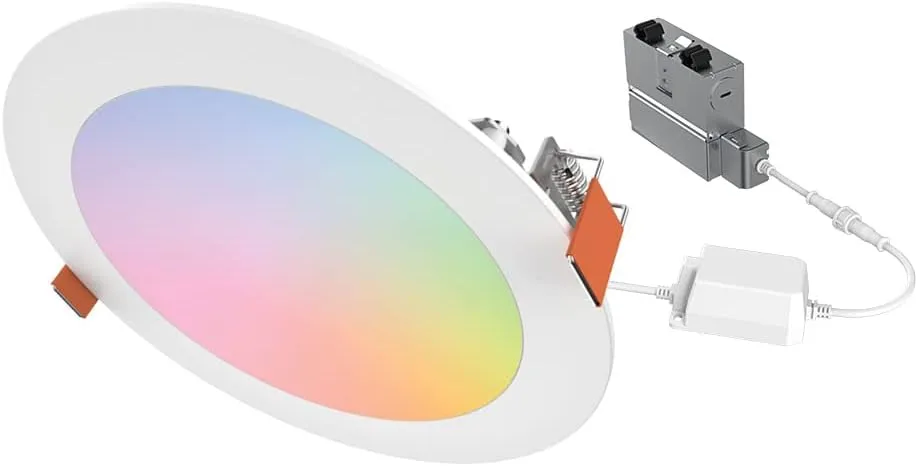 HLB6099WZRGBWMWR: HALO 6” Smart Wi-Fi Slim Canless LED Downlight Powered by WiZ Pro, Dimmable Full Color with Smart Home Integration