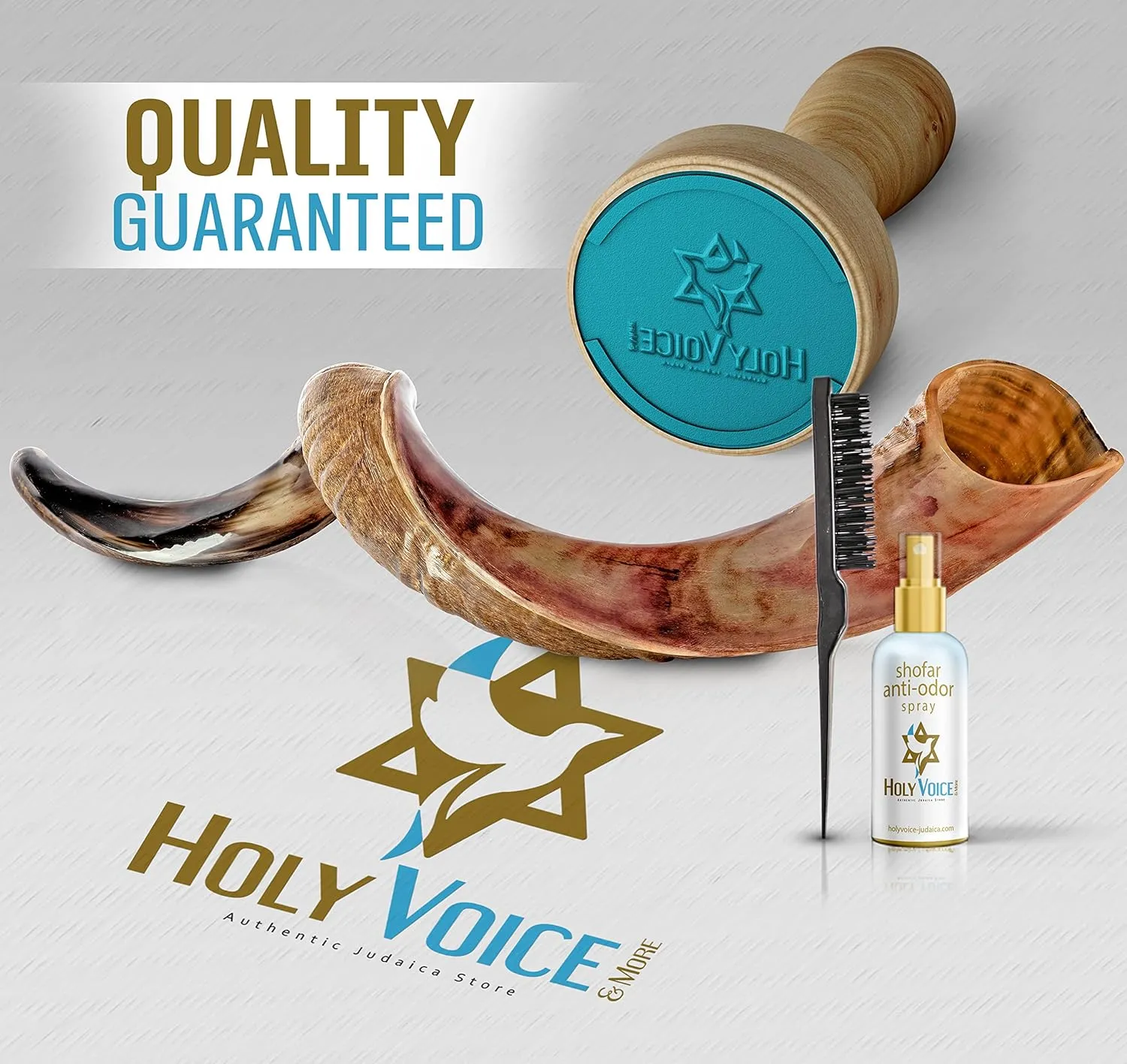 Holy Voice Kosher Kudu Shofar Horn from Israel – Traditional Half-Polished Yemenite Shofar Includes Carrying Bag, Brush and Blowing Guide - Easy Blowing Ancient Musical Instrument (28"-32")