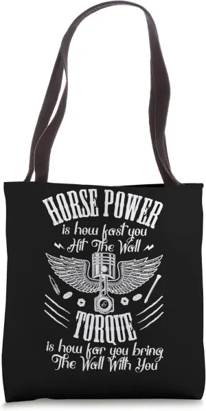 Horsepower Torque Car Mechanic Car Lover Retro Tote Bag