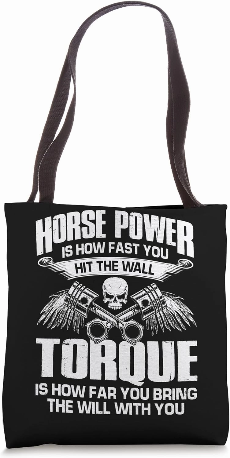 Horsepower Torque Funny Racing Car Mechanic Dad Mens Tote Bag