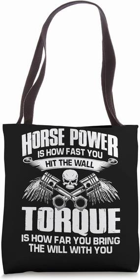 Horsepower Torque Funny Racing Car Mechanic Dad Mens Tote Bag