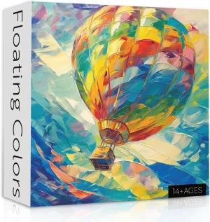 Hot Air Balloon 1000 Pieces Puzzle for Adults, Colorful Oil Painting Jigsaw Puzzles, Challenging Balloon Puzzle as Hot Air Balloon Decorations