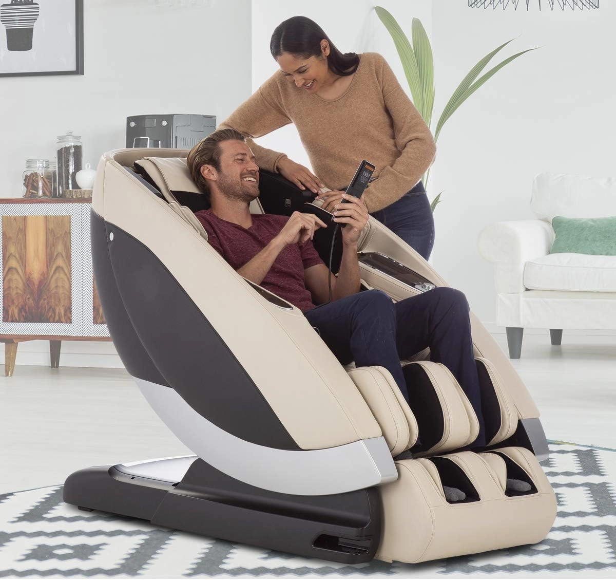 Human Touch Super Novo Zero Gravity Massage Chair - Virtual Therapist w/ Alexa, Cloud Touch Acupressure - 3D & 4D Full Body Massage, Stretch & Deep Tissue for Recovery - 38 Wellness Programs, Cream