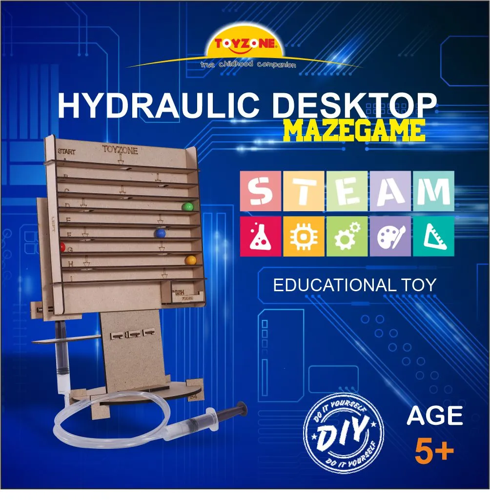 Hydraulic Desktop Maze Game | Hydraulic Science Toy | DIY Maze Game | Creative Kids Puzzle | Practical Skills Game | Screen-Free Play | For kids age 5  years