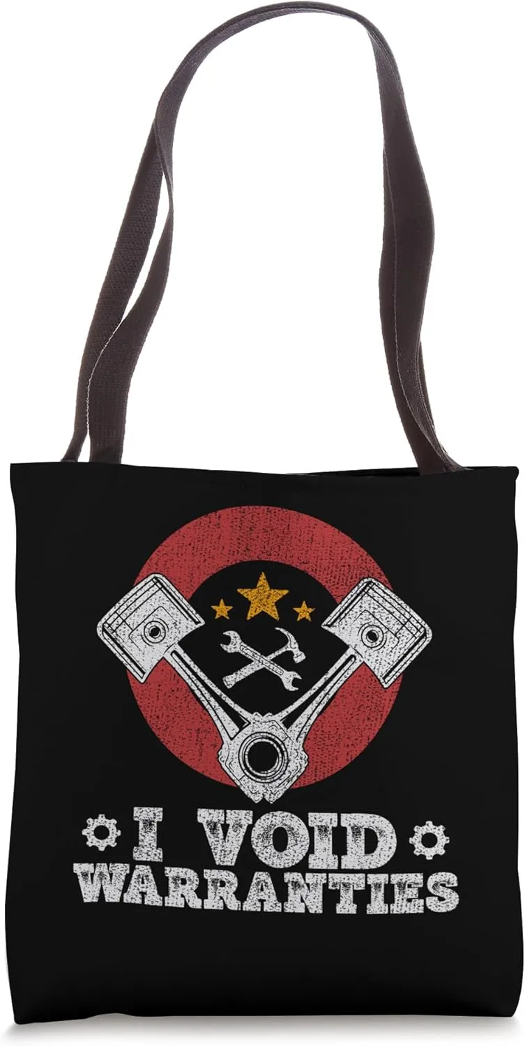 I Void Warranties Vintage Sarcastic Mechanic Engine Meme Tote Bag