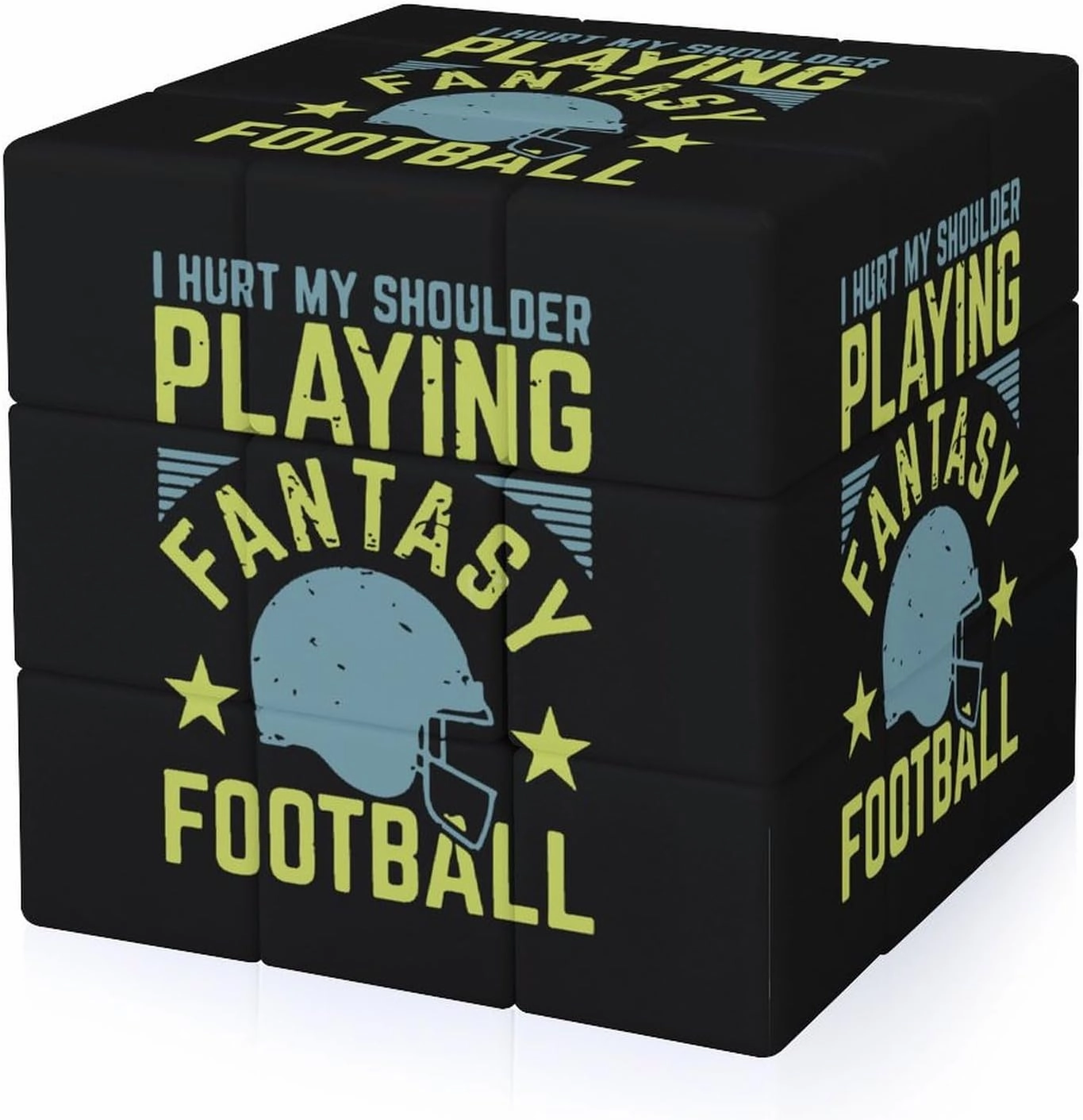 I Hurt My Shoulder Playing Fantasy Football Funny 3x3x3 Cube Smooth Lightweight Puzzle for Adult Graphic Printing Travel